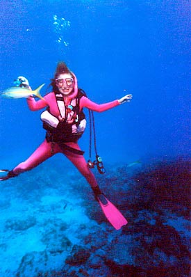 Woman enjoying her dive in the Florida Keys