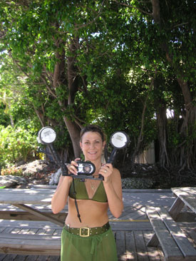 underwater photography student in Key Largo