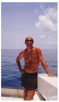 Larry Gates on the water in Key Largo, Florida